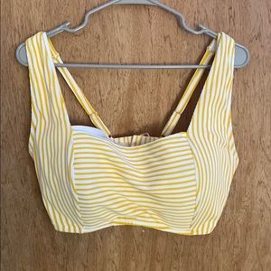 Yellow Striped Bikini Top